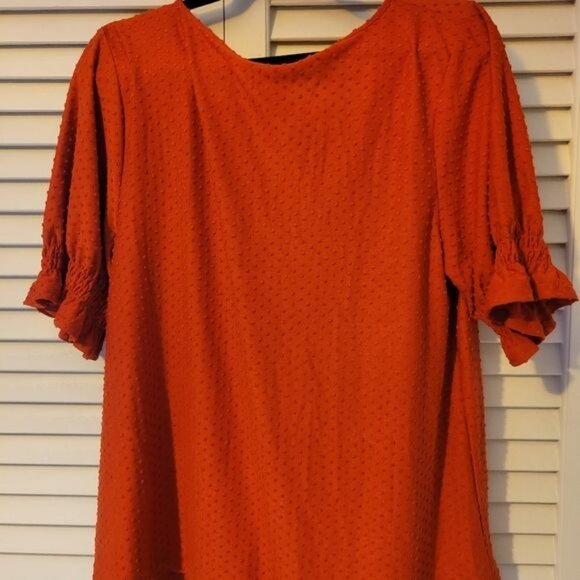 NWT Ava & Viv Orange Flowy Dressy Top, V Neck Sz 0X - Picture 8 of 9